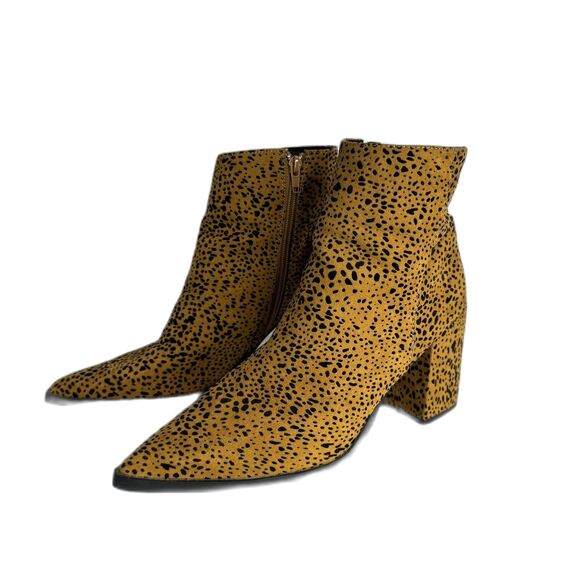 Altar'd State Shoes - altar'd state Leopard Print Ankle Boots Womens Pointed Toe Block Heel Size 9
